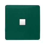 Trendi, Artistic Modern Single PC Ethernet Cat 5 & 6 Data Outlet Dark Green Finish, BRITISH MADE, (35mm Back Box Required), 5yrs Warranty