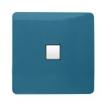 Trendi, Artistic Modern Single PC Ethernet Cat 5 & 6 Data Outlet Ocean Blue Finish, BRITISH MADE, (35mm Back Box Required), 5yrs Warranty