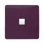 Trendi, Artistic Modern 1 Gang RJ11 Telephone Plum Finish, BRITISH MADE, (35mm Back Box Required), 5yrs Warranty