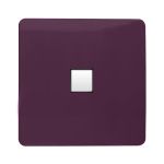Trendi, Artistic Modern Single PC Ethernet Cat 5 & 6 Data Outlet Plum Finish, BRITISH MADE, (35mm Back Box Required), 5yrs Warranty