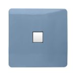Trendi, Artistic Modern Single PC Ethernet Cat 5 & 6 Data Outlet Sky Finish, BRITISH MADE, (35mm Back Box Required), 5yrs Warranty