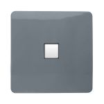 Trendi, Artistic Modern Single PC Ethernet Cat 5 & 6 Data Outlet Warm Grey Finish, BRITISH MADE, (35mm Back Box Required), 5yrs Warranty