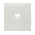 Trendi, Artistic Modern Single PC Ethernet Cat 5 & 6 Data Outlet Ice White Finish, BRITISH MADE, (35mm Back Box Required), 5yrs Warranty