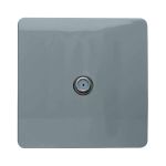 Trendi, Artistic Modern F-Type Satellite 1 Gang Cool Grey Finish, BRITISH MADE, (25mm Back Box Required), 5yrs Warranty
