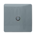 Trendi, Artistic Modern F-Type Satellite 1 Gang Cool Grey Finish, BRITISH MADE, (25mm Back Box Required), 5yrs Warranty