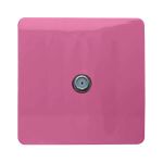 Trendi, Artistic Modern F-Type Satellite 1 Gang Pink Finish, BRITISH MADE, (25mm Back Box Required), 5yrs Warranty