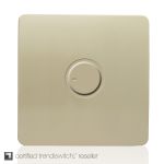 Trendi, Artistic Modern 1 Gang Fan Speed Controller Champagne Gold Finish, (35mm Back Box Required), 5yrs Warranty