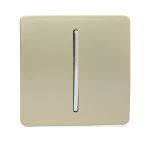 Trendi, Artistic Modern 1 Gang 3 Way Intermediate Champagne Gold Finish, BRITISH MADE, (25mm Back Box Required), 5yrs Warranty