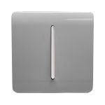 Trendi, Artistic Modern 1 Gang 3 Way Intermediate Light Grey Finish, BRITISH MADE, (25mm Back Box Required), 5yrs Warranty