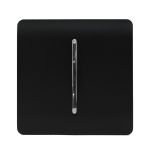 Trendi, Artistic Modern 1 Gang 3 Way Intermediate Matt Black Finish, BRITISH MADE, (25mm Back Box Required), 5yrs Warranty