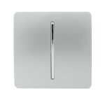 Trendi, Artistic Modern 1 Gang 3 Way Intermediate Silver Finish, BRITISH MADE, (25mm Back Box Required), 5yrs Warranty