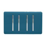 Trendi, Artistic Modern 4 Gang  (1x 2 Way 3x 3 Way Intermediate Twin Plate) Midnight Blue, BRITISH MADE, (25mm Back Box Required), 5yrs Warranty