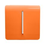 Trendi, Artistic Modern 1 Gang Retractive Home Auto.Switch Orange Finish, BRITISH MADE, (25mm Back Box Required), 5yrs Warranty