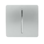 Trendi, Artistic Modern 1 Gang Retractive Home Auto.Switch Silver Finish, BRITISH MADE, (25mm Back Box Required), 5yrs Warranty