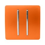 Trendi, Artistic Modern 2 Gang Doorbell Orange Finish, BRITISH MADE, (25mm Back Box Required), 5yrs Warranty