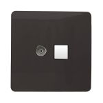 Trendi, Artistic Modern TV Co-Axial & PC Ethernet Dark Brown Finish, BRITISH MADE, (35mm Back Box Required), 5yrs Warranty