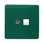 Trendi, Artistic Modern TV Co-Axial & PC Ethernet Dark Green Finish, BRITISH MADE, (35mm Back Box Required), 5yrs Warranty