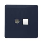 Trendi, Artistic Modern TV Co-Axial & PC Ethernet  Navy Blue Finish, BRITISH MADE, (35mm Back Box Required), 5yrs Warranty