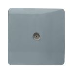 Trendi, Artistic Modern TV Co-Axial 1 Gang Cool Grey Finish, BRITISH MADE, (25mm Back Box Required), 5yrs Warranty