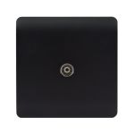 Trendi, Artistic Modern TV Co-Axial 1 Gang Matt Black Finish, BRITISH MADE, (25mm Back Box Required), 5yrs Warranty