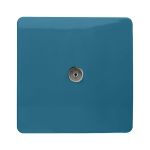 Trendi, Artistic Modern TV Co-Axial 1 Gang Ocean Blue Finish, BRITISH MADE, (25mm Back Box Required), 5yrs Warranty