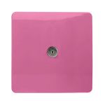 Trendi, Artistic Modern TV Co-Axial 1 Gang Pink Finish, BRITISH MADE, (25mm Back Box Required), 5yrs Warranty