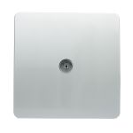 Trendi, Artistic Modern TV Co-Axial 1 Gang Silver Finish, BRITISH MADE, (25mm Back Box Required), 5yrs Warranty