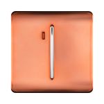 Trendi, Artistic Modern 45 Amp Neon Insert Double Pole Switch Copper Finish, BRITISH MADE, (35mm Back Box Required), 5yrs Warranty