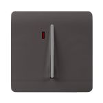 Trendi, Artistic Modern 20 Amp Neon Insert Double Pole Switch Dark Brown Finish, BRITISH MADE, (25mm Back Box Required), 5yrs Warranty