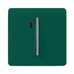 Trendi, Artistic Modern 20 Amp Neon Insert Double Pole Switch Dark Green Finish, BRITISH MADE, (25mm Back Box Required), 5yrs Warranty