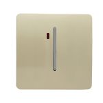 Trendi, Artistic Modern 45 Amp Neon Insert Double Pole Switch Champagne Gold Finish, BRITISH MADE, (35mm Back Box Required), 5yrs Warranty