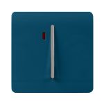 Trendi, Artistic Modern 20 Amp Neon Insert Double Pole Switch Midnight Blue Finish, BRITISH MADE, (25mm Back Box Required), 5yrs Warranty