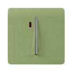 Trendi, Artistic Modern 45 Amp Neon Insert Double Pole Switch Moss Green Finish, BRITISH MADE, (35mm Back Box Required), 5yrs Warranty