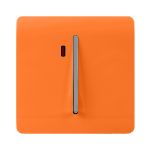 Trendi, Artistic Modern 45 Amp Neon Insert Double Pole Switch Orange Finish, BRITISH MADE, (35mm Back Box Required), 5yrs Warranty