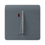 Trendi, Artistic Modern 20 Amp Neon Insert Double Pole Switch Warm Grey Finish, BRITISH MADE, (25mm Back Box Required), 5yrs Warranty