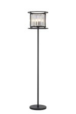 Munito Floor Lamp, 3 x E14, Satin Black/Clear Crystal