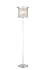 Munito Floor Lamp, 3 x E14, Polished Nickel/Clear Crystal
