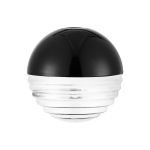 Fiorella 15cm Two-Tone Round Spiral Glass Shade (A), Black Plated/Clear