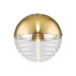 Fiorella 15cm Two-Tone Round Spiral Glass Shade (A), Gold/Clear