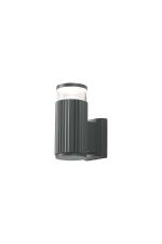 Gullo Ribbed Line Wall Lamp With X Pattern Acrylic Shade, 1 x GU10, IP54, Grey/Clear/Frosted, 2yrs Warranty