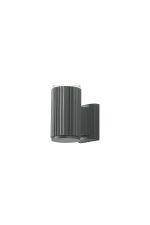 Gullo Ribbed Line Wall Lamp With Shallow Acrylic Shade, 1 x GU10, IP54, Grey/Clear/Frosted, 2yrs Warranty