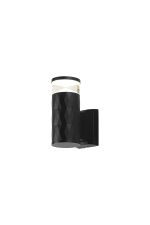 Gullo Diamond Pattern Wall Lamp With X Pattern Acrylic Shade, 1 x GU10, IP54, Black/Clear/Frosted, 2yrs Warranty