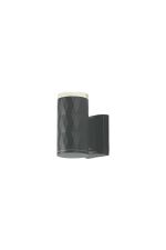 Gullo Diamond Pattern Wall Lamp With Shallow Acrylic Shade, 1 x GU10, IP54, Grey/Clear/Frosted, 2yrs Warranty