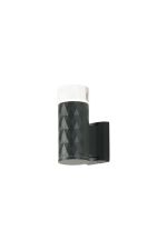 Gullo Diamond Pattern Wall Lamp With Short Diagonal Pattern Acrylic Shade, 1 x GU10, IP54, Grey/Clear/Frosted, 2yrs Warranty