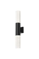 Gullo Ribbed Line Wall Lamp With Bubble Acrylic Shade, 2 x GU10, IP54, Black/Clear, 2yrs Warranty