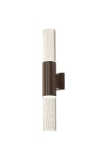 Gullo Ribbed Line Wall Lamp With Bubble Acrylic Shade, 2 x GU10, IP54, Dark Brown/Clear, 2yrs Warranty