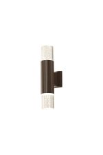 Gullo Ribbed Line Wall Lamp With Bubble Acrylic Shade, 2 x GU10, IP54, Dark Brown/Clear, 2yrs Warranty