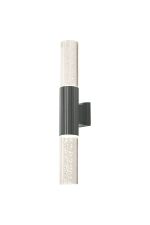 Gullo Ribbed Line Wall Lamp With Bubble Acrylic Shade, 2 x GU10, IP54, Grey/Clear, 2yrs Warranty
