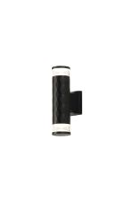 Gullo Diamond Pattern Wall Lamp With X Pattern Acrylic Shade, 2 x GU10, IP54, Black/Clear/Frosted, 2yrs Warranty