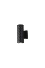 Gullo Diamond Pattern Wall Lamp With Dome Acrylic Shade, 2 x GU10, IP54, Black/Clear/Frosted, 2yrs Warranty